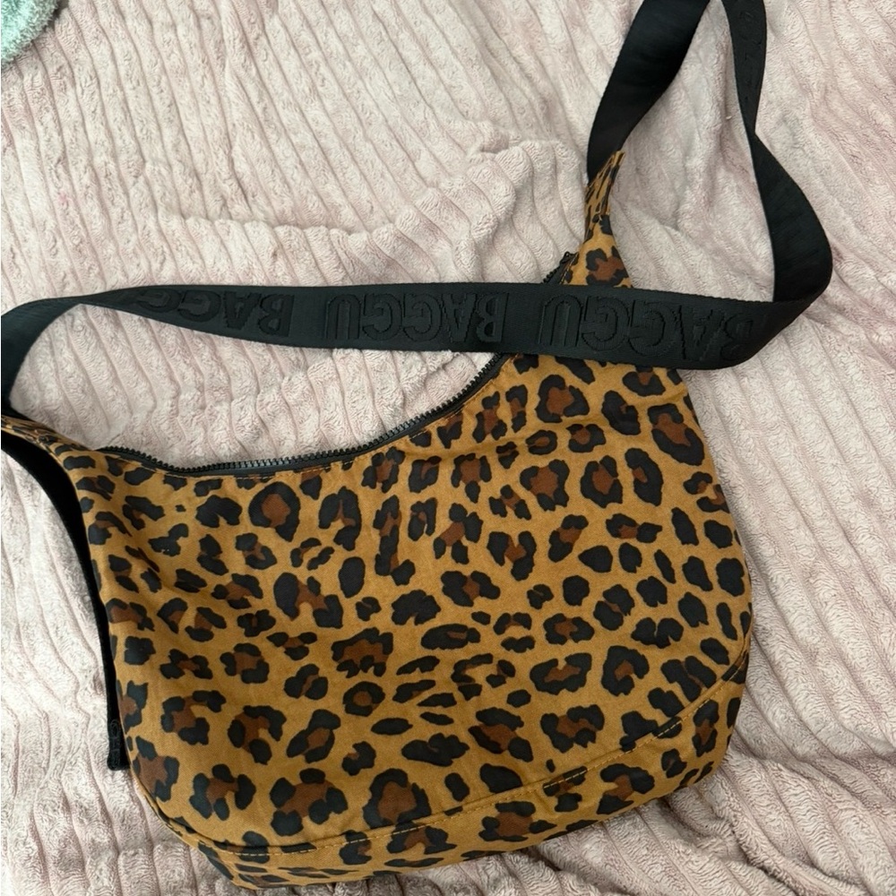 Baggu Leopard Print Shoulder Bag - Brown - Picture 2 of 2
